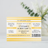 Ticket für Gelben Abschluss oder Party Einladung (Stehend Vorderseite)