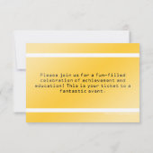 Ticket für Gelben Abschluss oder Party Einladung (Rückseite)