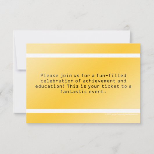 Ticket für Gelben Abschluss oder Party Einladung (Rückseite)