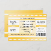 Ticket für Gelben Abschluss oder Party Einladung (Vorne/Hinten)