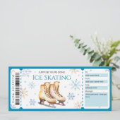 Ticket für Ice Skaten Gift Einladung (Stehend Vorderseite)