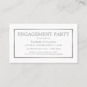 Ticket für moderne/schmale White/Silber-Engagement (Vorderseite)