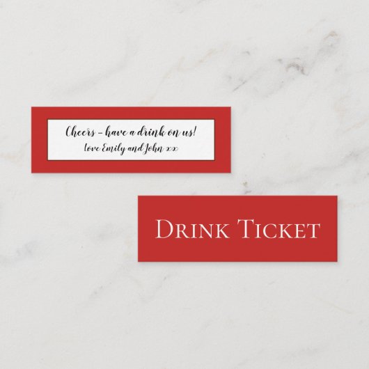 Ticket für Red Wedding Empfang Drinks (Vorne/Hinten)