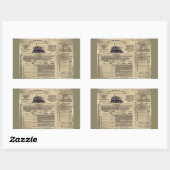 Ticket für RMS Titanic 1912 Rechteckiger Aufkleber (Blatt)