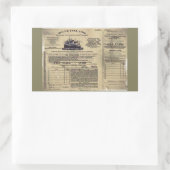 Ticket für RMS Titanic 1912 Rechteckiger Aufkleber (Tasche)