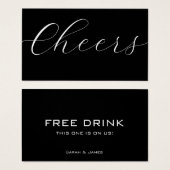 Ticket für Schwarz-weiße Getränke für Unternehmen (Vorne & Hinten)