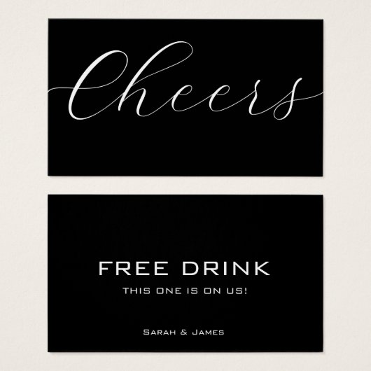 Ticket für Schwarz-weiße Getränke für Unternehmen (Vorne & Hinten)
