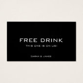 Ticket für Schwarz-weiße Getränke für Unternehmen (Rückseite)