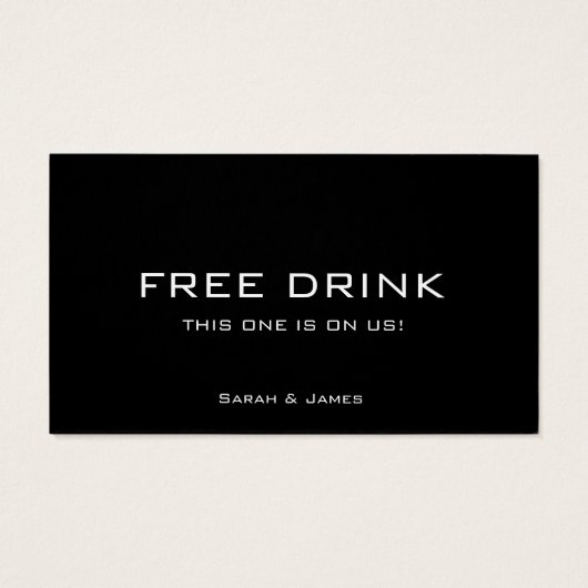 Ticket für Schwarz-weiße Getränke für Unternehmen (Rückseite)