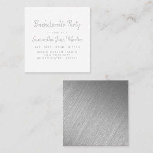 Ticket für Silver Foil & Script-Junggeselinnen-Abs (Vorne/Hinten)