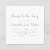 Ticket für Silver Foil & Script-Junggeselinnen-Abs (Vorderseite)