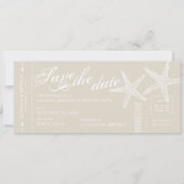 Ticket für Tan und White Starfish Boarding Save The Date (Vorderseite)