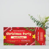 Ticket für Weihnachten Party Einladung (Stehend Vorderseite)