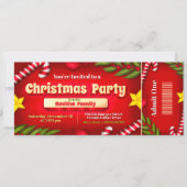 Ticket für Weihnachten Party Einladung (Vorderseite)