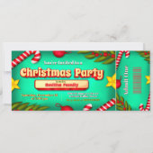 Ticket für Weihnachten Party Einladung (Vorderseite)