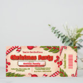 Ticket für Weihnachts-Party Einladung (Stehend Vorderseite)