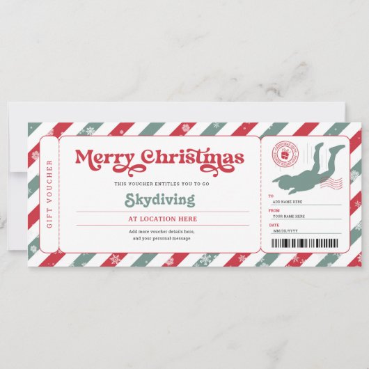 Ticket für Weihnachtsgeschenke Einladung (Vorderseite)