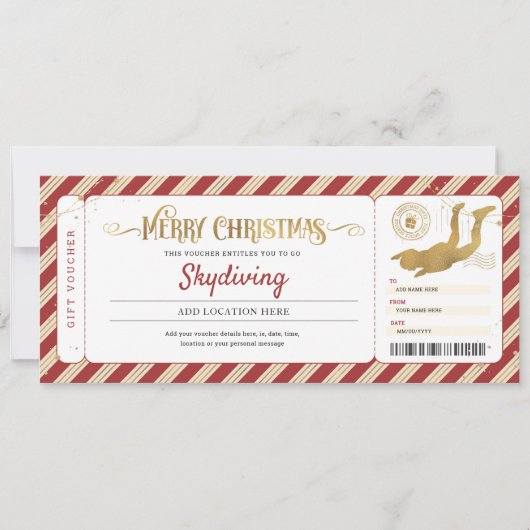 Ticket für Weihnachtsgeschenke Einladung (Vorderseite)