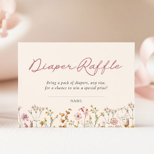 Ticket für Wildblumen-Baby-Party-Windel-Raffle Begleitkarte
