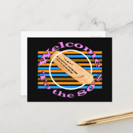 Ticket in die 80er Jahre einräumen Ankündigungspostkarte