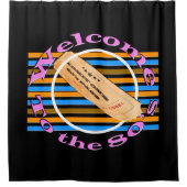 Ticket in die 80er Jahre einräumen Duschvorhang (Vorderseite)