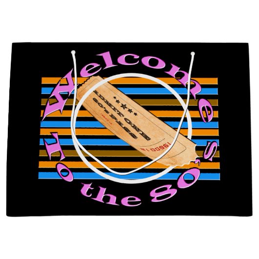 Ticket in die 80er Jahre einräumen Große Geschenktüte (Vorderseite)