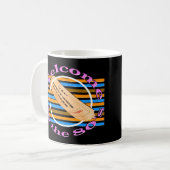 Ticket in die 80er Jahre einräumen Kaffeetasse (Vorderseite Links)