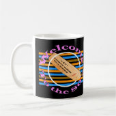 Ticket in die 80er Jahre einräumen Kaffeetasse (Links)