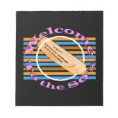 Ticket in die 80er Jahre einräumen Notizblock (Vorderseite)