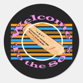 Ticket in die 80er Jahre einräumen Runder Aufkleber