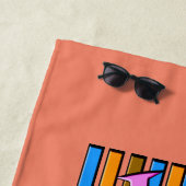 Ticket in die 80er Jahre einräumen Strandtuch (Beispiel)