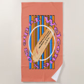 Ticket in die 80er Jahre einräumen Strandtuch (Vorderseite)