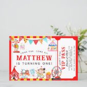 Ticket-Niedliche Geburtstag für den Circus Carniva (Stehend Vorderseite)