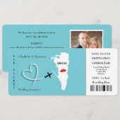 Ticket Pass Wedding Destination Gibraltar Einladung (Vorne/Hinten)