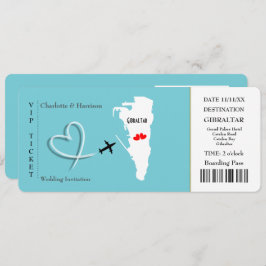 Ticket Pass Wedding Destination Gibraltar Einladung