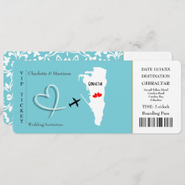 Ticket Pass Wedding Destination Gibraltar Einladung
