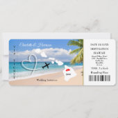 Ticket Pass Wedding Destination Hawaii Einladung (Vorderseite)