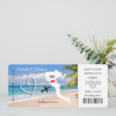Ticket Pass Wedding Destination Korfu Einladung (Stehend Vorderseite)