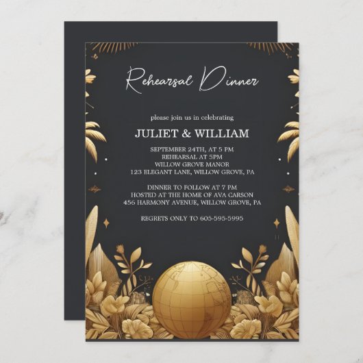 Ticket Passport Boarding Pass Probe Abendessen Einladung (Vorne/Hinten)