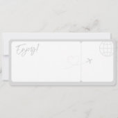 Ticket Plane Surprise Trip Travel Boarding Pass Einladung (Rückseite)