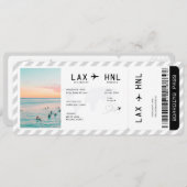 Ticket Plane Surprise Trip Travel Boarding Pass Einladung (Vorne/Hinten)