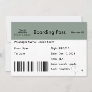 Ticket Pregnancy Ankündigung für die Familie