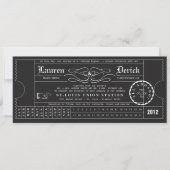 Ticket Punch Card Tee Einladung in Schwarz (Vorderseite)