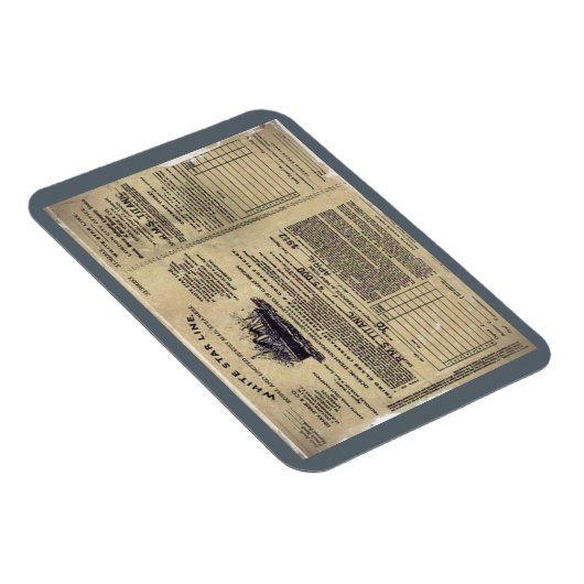Ticket RMS Titanic 1912 Magnet (Rechte Seite)