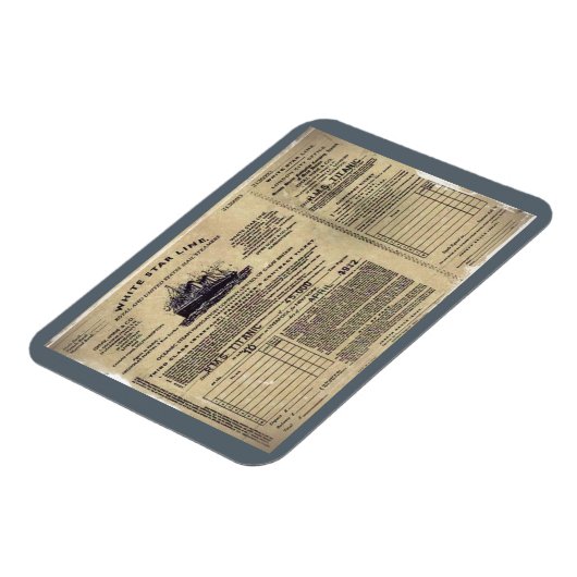 Ticket RMS Titanic 1912 Magnet (Linke Seite)