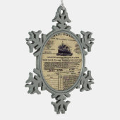 Ticket RMS Titanic 1912 Schneeflocken Zinn-Ornament (Links)