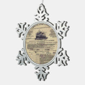 Ticket RMS Titanic 1912 Schneeflocken Zinn-Ornament (Rechts)