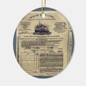Ticket RMS Titanic Keramik Ornament (Links)