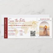 Ticket Save the Date mit Foto Hochzeitsfeier Einladung (Vorderseite)