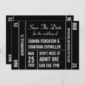 Ticket Stub Save the Date Einladung (Vorne/Hinten)